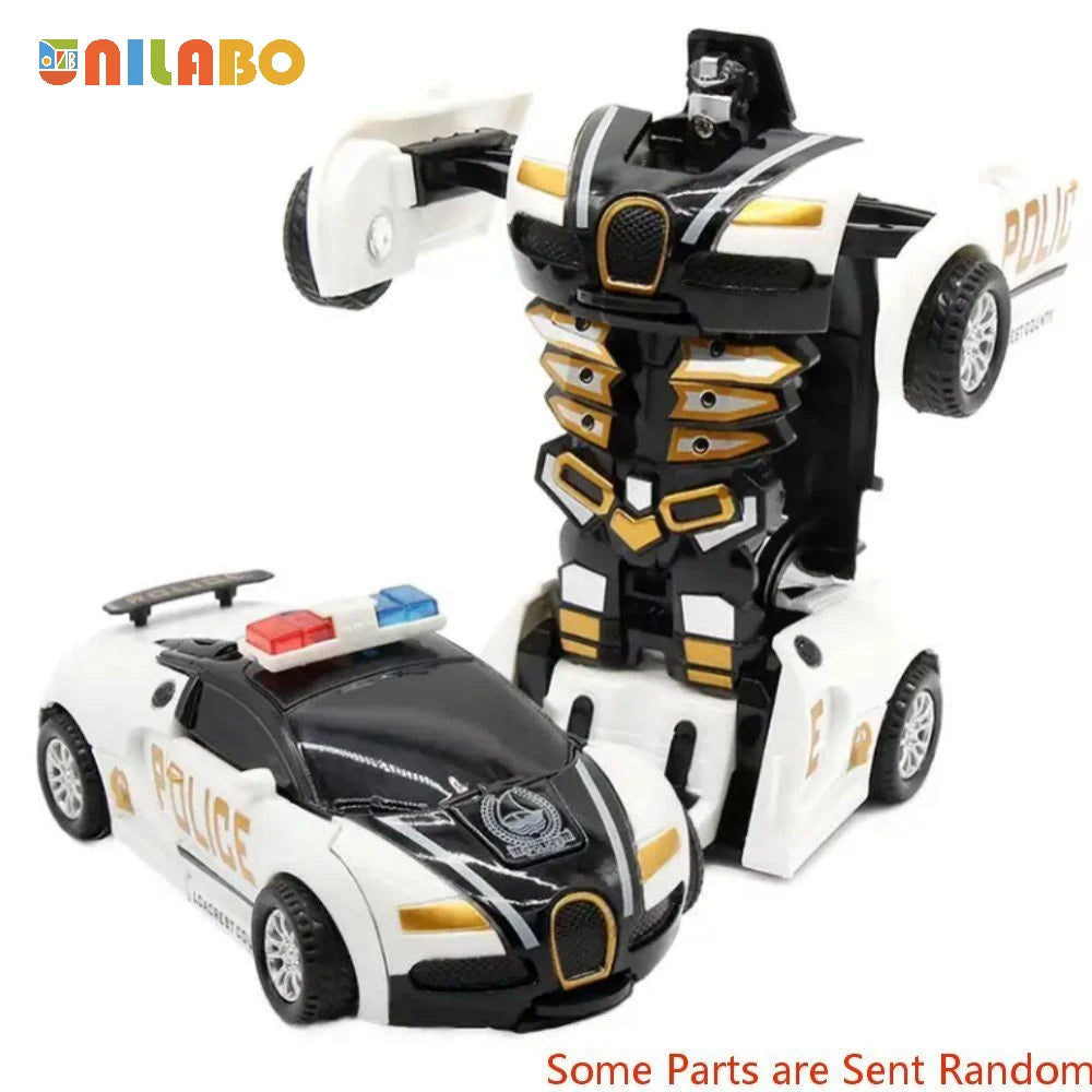 Transformable Robot Sports Car Toy – No Batteries, Educational Colorful Vehicle for Kids