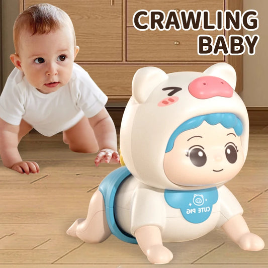 Electric Learning Toy for Crawling Babies - Music Playing Early Education Doll Training Guide Toy for Infant Development Unisex