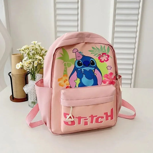 Disney Lilo And Stitch Kawaii Cartoon Backpack Unisex Nylon Storage Bag 25x32x10cm Casual Shoulder Bag for Children Gift