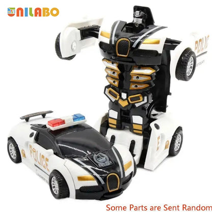 Transformable Robot Sports Car Toy – No Batteries, Educational Colorful Vehicle for Kids
