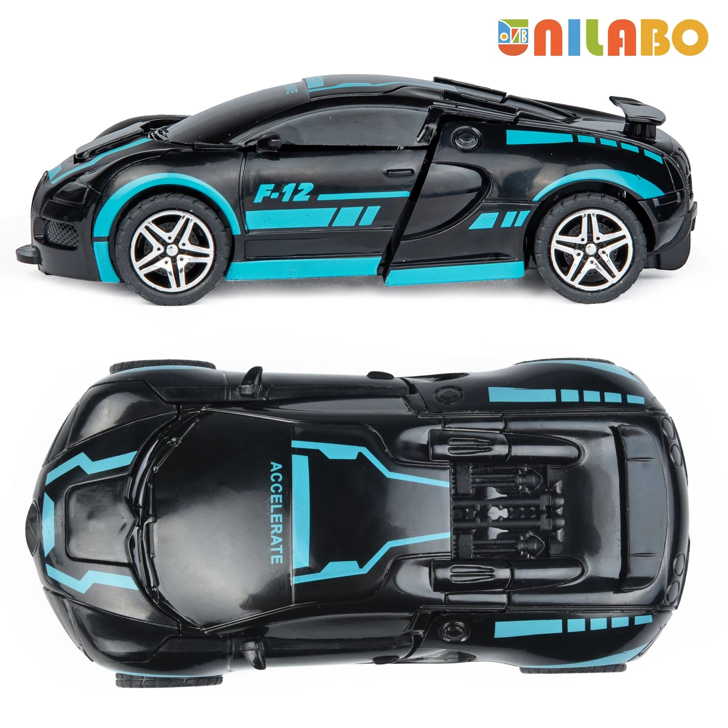 Transformable Robot Sports Car Toy – No Batteries, Educational Colorful Vehicle for Kids