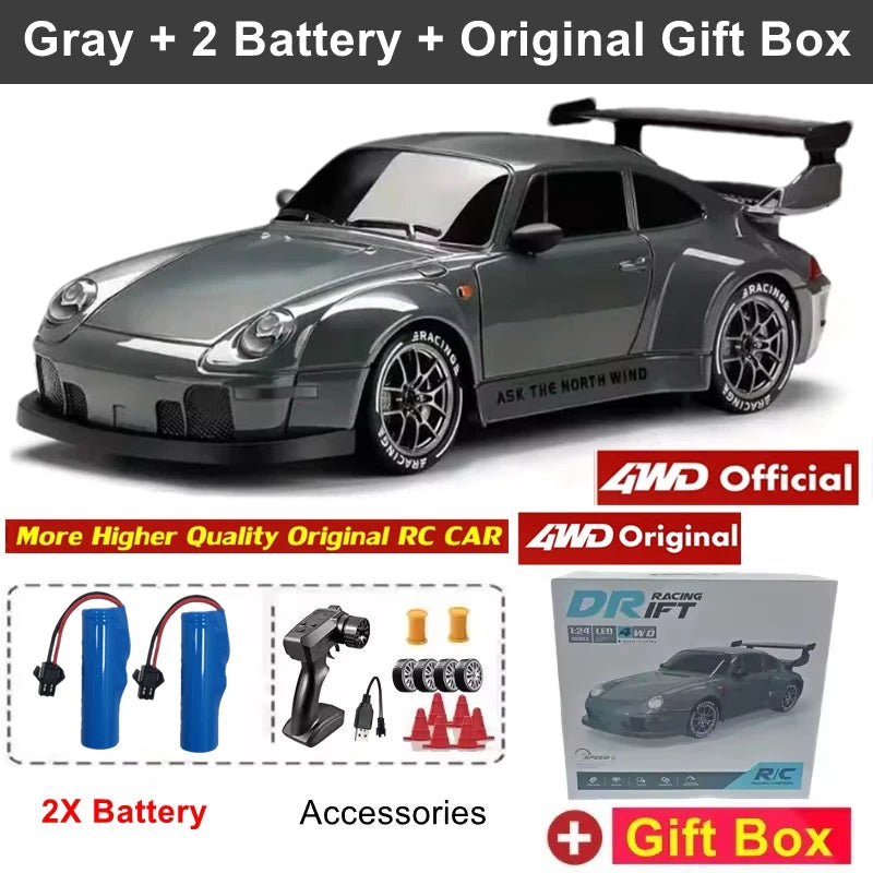 New 4WD Remote Control Drift Car Full Size 1:24 Mini Remote Control Racing Car Model 2.4G Radio High Speed RC Car Boy Toy Gift