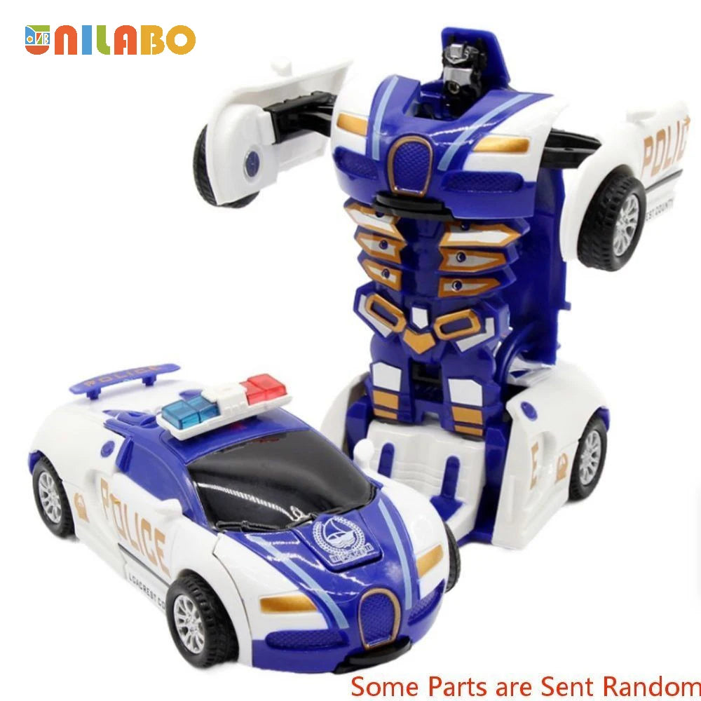 Transformable Robot Sports Car Toy – No Batteries, Educational Colorful Vehicle for Kids