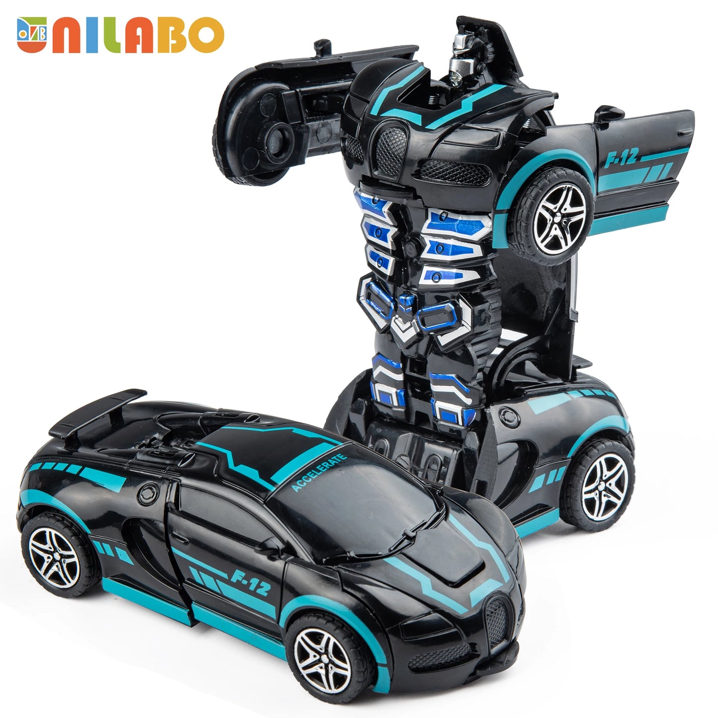Transformable Robot Sports Car Toy – No Batteries, Educational Colorful Vehicle for Kids