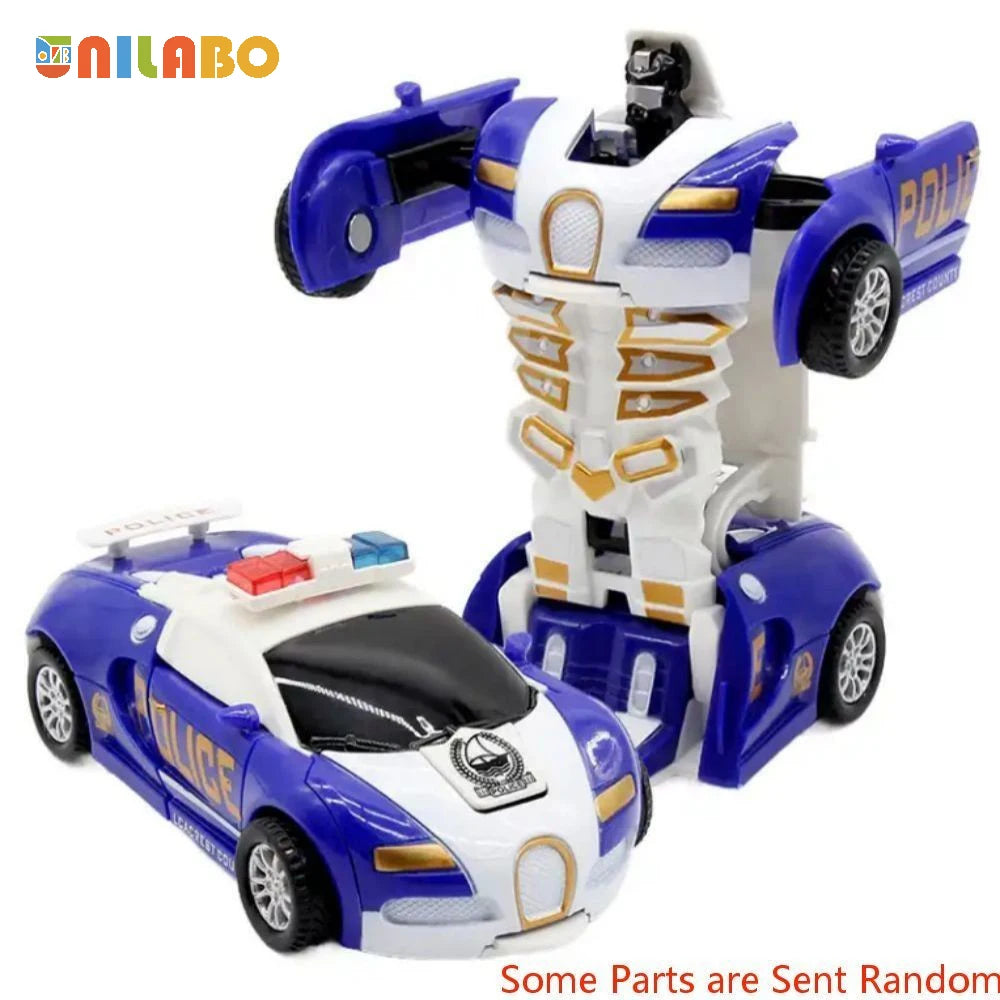 Transformable Robot Sports Car Toy – No Batteries, Educational Colorful Vehicle for Kids