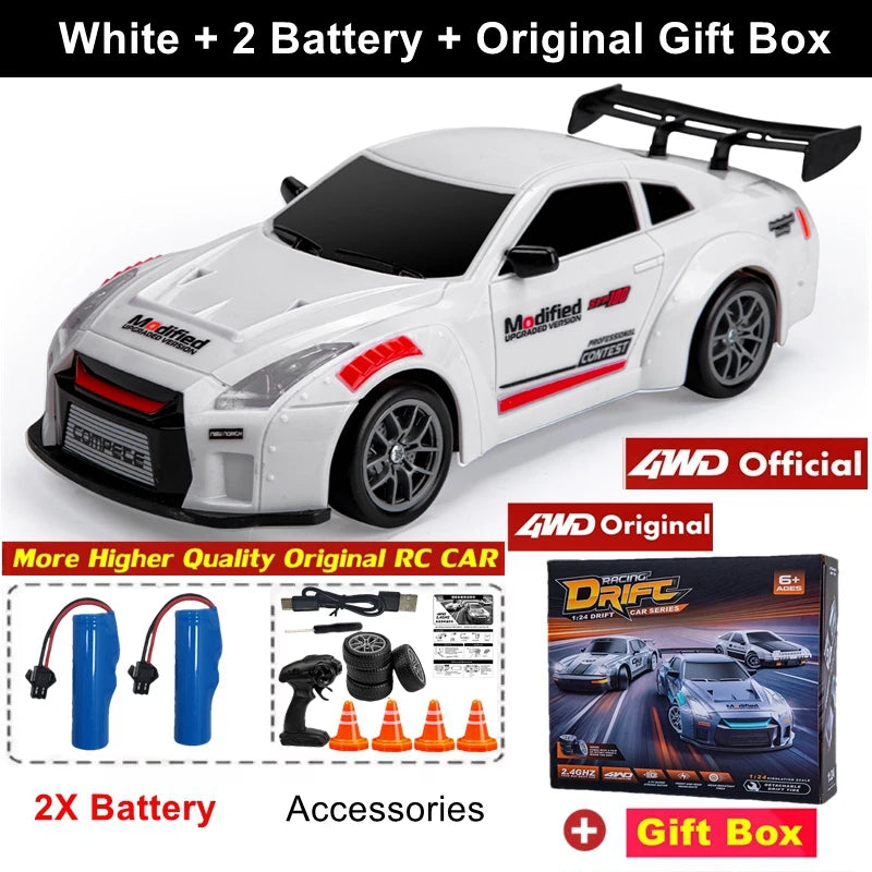 New 4WD Remote Control Drift Car Full Size 1:24 Mini Remote Control Racing Car Model 2.4G Radio High Speed RC Car Boy Toy Gift