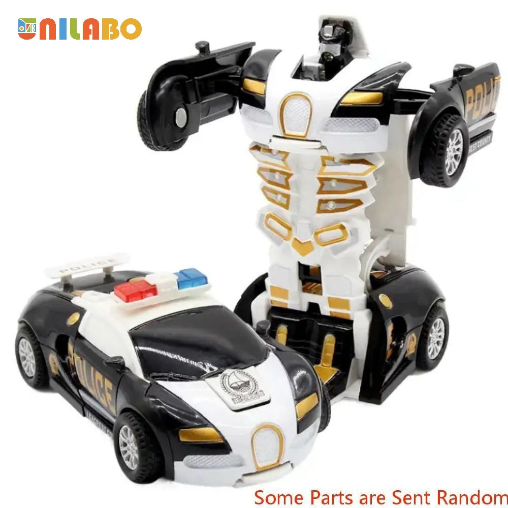 Transformable Robot Sports Car Toy – No Batteries, Educational Colorful Vehicle for Kids