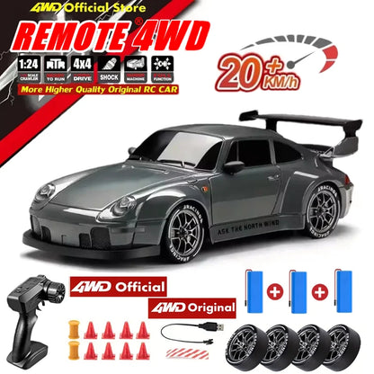New 4WD Remote Control Drift Car Full Size 1:24 Mini Remote Control Racing Car Model 2.4G Radio High Speed RC Car Boy Toy Gift