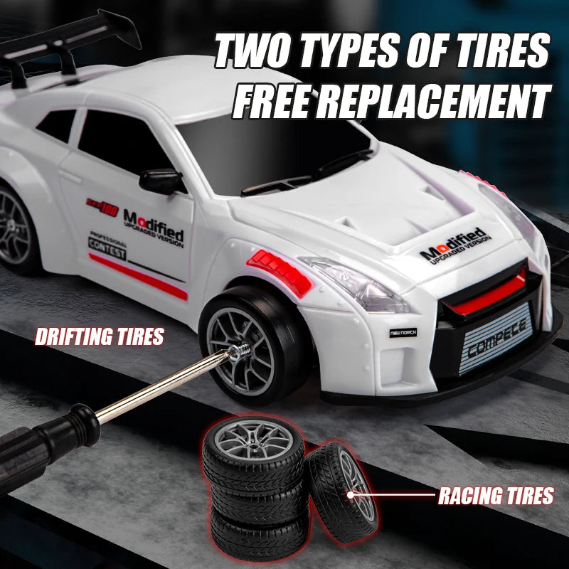 New 4WD Remote Control Drift Car Full Size 1:24 Mini Remote Control Racing Car Model 2.4G Radio High Speed RC Car Boy Toy Gift